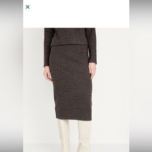 Old Navy Women’s Rib Knit Midi Skirt Brown L.